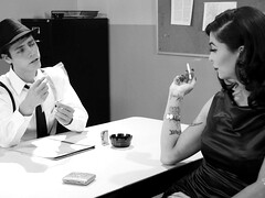 アナル, 舐める尻, 黒人, フェラチオ, ヒール, オフィス, シーメール, ストッキング