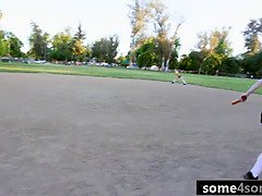 Three Sporty Beauties Pass Around Coach's Fat Cock - Natalie Knight, Gabriela Lopez, Bobbi Dylan