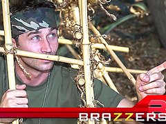 デカパイ, ブロンド, 茶髪の, バック, グループ, ハードコア, Hd, 三人