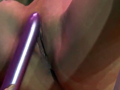 ディルド, レズビアン, なめる, 現実, ヤリマン, ストリッピング, 三人, のぞき