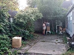 Leie, Pummelig, Schwul, Lingerie, Im freien, Realität, Solo