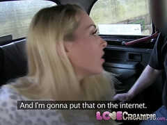 Lovecreampie mind-blowing big boobed blonde lets taxi driver internal cumshot for money