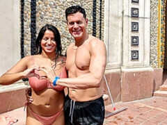 HUGE Brown Boobs LATINA BANGED by DINOSAUR COCK Stepson Scene-01