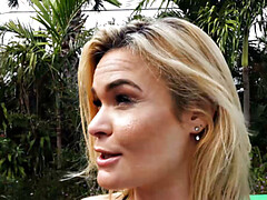 お尻, ブロンド, フェラチオ, バック, アウトドア, プール, オマンコ, オッパイの