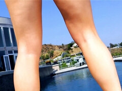 Culo, Rubia, Tacones, Madres para coger, Al aire libre, Piscina, Solo, Calientapollas