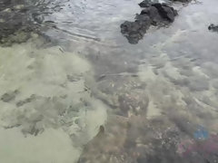 Enthousiasteling, Badkamer, Strand, Badpak, Blond, Vriendin, Gezichtspunt, Dikke tepels