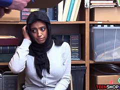 Arab teen with massive melons caught stealing by security