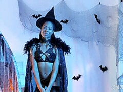 Enthousiasteling, Grote kont, Zwart, Flexibiel, Ondergoed, Masturbatie, Alleen, Strippen