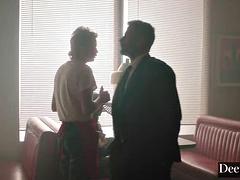 Deeper. Submissive Beauty Chanel Camryn Worships Her Doms Cock In Restaurant