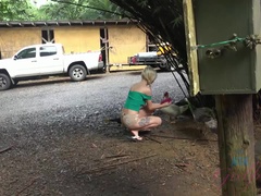 Amateur, Playa, Rubia, Corridas faciales, Público, Flaco, Calientapollas, Voyeur