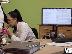 お尻, 面接, 茶髪の, チン, シゴき, 母, オマンコ, ティーン