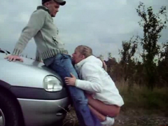 Amateur, Rubia, Corrida, Estilo perrito, Al aire libre