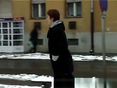 buxom mummy pissing in snow