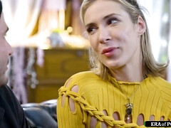 ブロンド, フェラチオ, イマラチオ, チン, 淫乱熟女, 小柄, 剃毛, ティーン