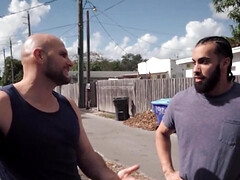 デカチン, デカパイ, ブロンド, フェラチオ, イく瞬間, 現実, ラフ, 三人