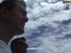 顔射, ヒール, お金, アウトドア, 公共, 三人