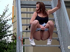 Braunhaarige, Kompilation, Im freien, Öffentlich, Jungendliche (18+)