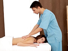 お尻, デカチン, 茶髪の, バック, マッサージ, ガリガリ, ティーン, オッパイの