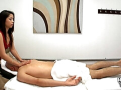 Good-looking Asian teen Drea Diamond fucks with her masseur