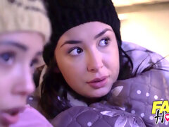 Grote kont, Europees, Zoenen, Orgasme, Trio