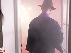 デカ尻, デカパイ, ブロンド, フェラチオ, バック, 淫乱熟女, 叫ぶ, 三人