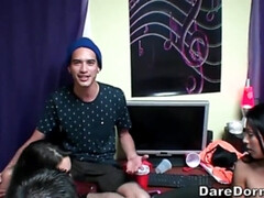 お尻, 舐める尻, 茶髪の, グループ, ラティーナ, ピアス, ガリガリ, オッパイの