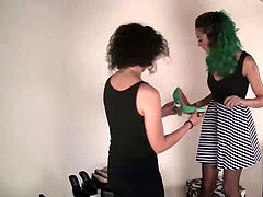 Bruinharig, Voeten, Hakken, Italiaans, Masseren, Buiten, Panty, Openbaar