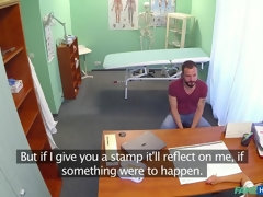 Amateur, Negro, Médico, Estilo perrito, Enfermera, Oficina, Uniforme, Voyeur