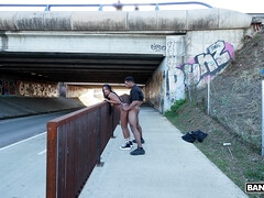 Schwarz, Braunhaarige, Hardcore, Interrassisch, Im freien, Muschi