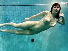 18, 素人, デカパイ, 公共, ロシア人, シャワー, ティーン, 水中