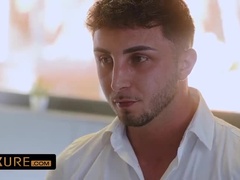 デカパイ, フェラチオ, 巨乳な, 口内発射, 顔射, 女 人男 人, ヌード, 三人