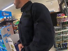 Estilo perrito, Europeo, Oficina, Policía, Flaco, Hijo, Chupando, Adolescente