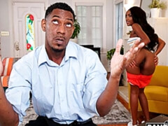 Beautiful ebony hottie Ashley Aleigh is enjoying intensive penetration