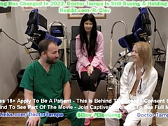 デカパイ, 中国人, 医者, 女, フェティッシュ, グローブ, 現実, ストリップ