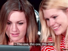 お尻, ブロンド, 彼女, レズビアン, なめる, オマンコ, ティーン