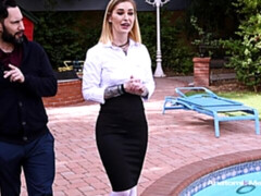 Asombroso, Rubia, Fetiche, Penetracion con dedos, Falda, Medias largas, Tatuaje, Adolescente