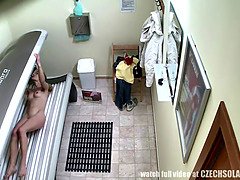 Amateur, Tchèque, Public, Réalité, Solarium, Solo, Adolescente, Voyeur