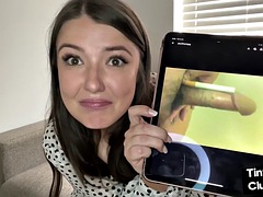 SPH busty solo girl in lingerie humiliates little dongs