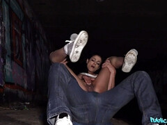 Tiny Darkhaired Pounded In Public