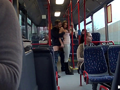Arsch, Schönheit, Grosser arsch, Blasen, Braunhaarige, Bus, Hd, Titten
