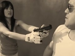 アジア人, 美女, フェラチオ, 茶髪の, 中出し, 赤毛, 三人, オッパイの