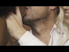 Noire, Blonde, Couple, Domination, Robe, Noir ébène, Doigter, Naturelle