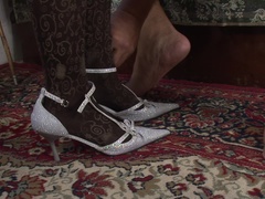 Young girl taking orders from an old sarge