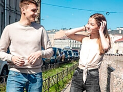 ブロンド, フェラチオ, 指いじり, キス, なめる, ロシア人, 剃毛, ガリガリ