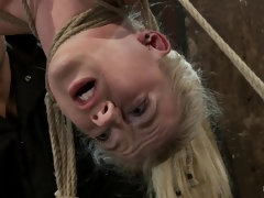 19yr old blond with huge "F" size breastsis made to cum over & over. Suffers horrific bondage!
