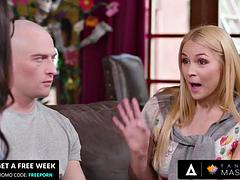 デカパイ, フェラチオ, ハードコア, なめる, マッサージ, 淫乱熟女, 義母, 三人