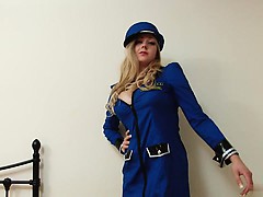 Blonde, Lingerie, Masturbation, Uniforme