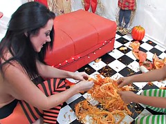 Pumpkins and lesbian sex with Jayden and Kristina