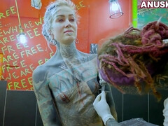 Tattoo Model Anuskatzz Gets Nipple Piercings While Anal Fuck Hardcore Extreme Rough Sex Bdsm Fetish