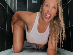 Blondine, Fingern, Klaffend, Handjob, Masturbation, Milf, Solo, Titten